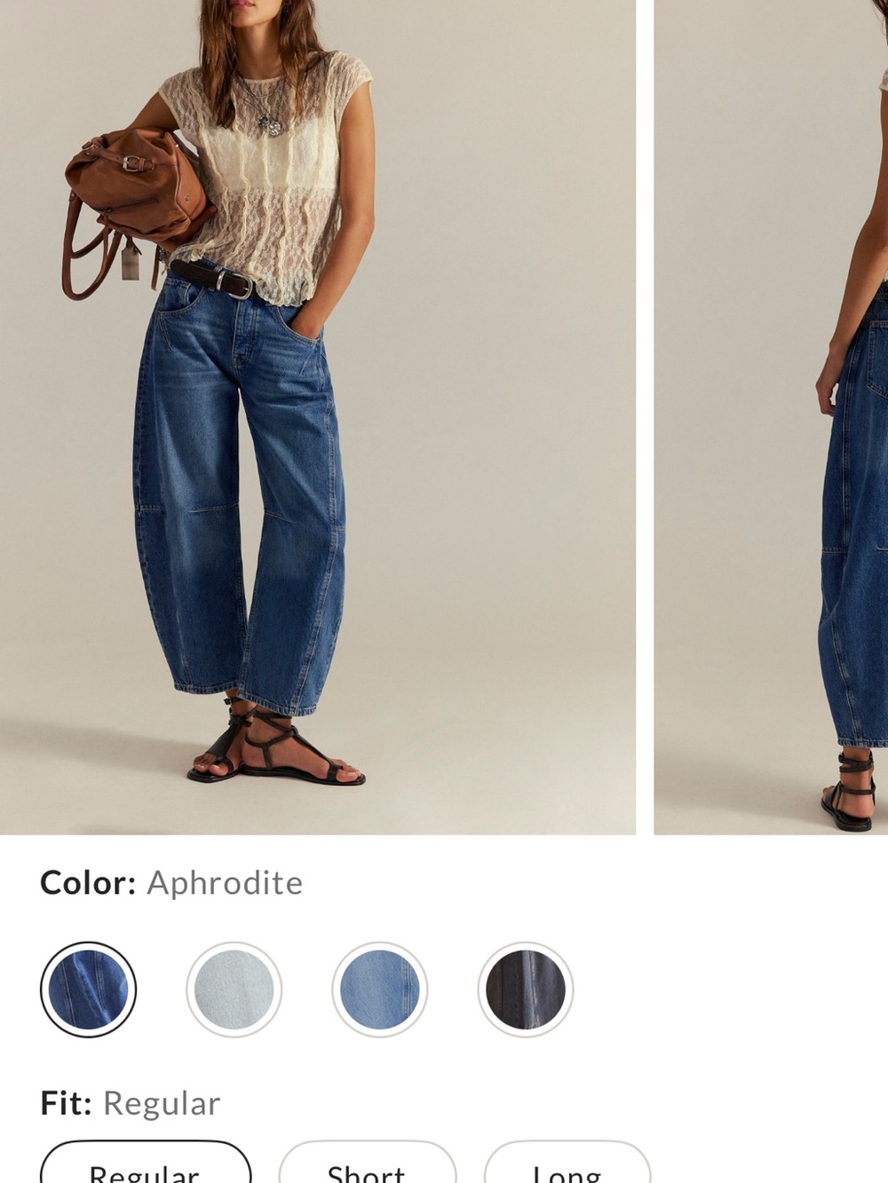 We The Free Women's Cropped Relaxed Light Blue Denim Jeans - Picture 8 of 9